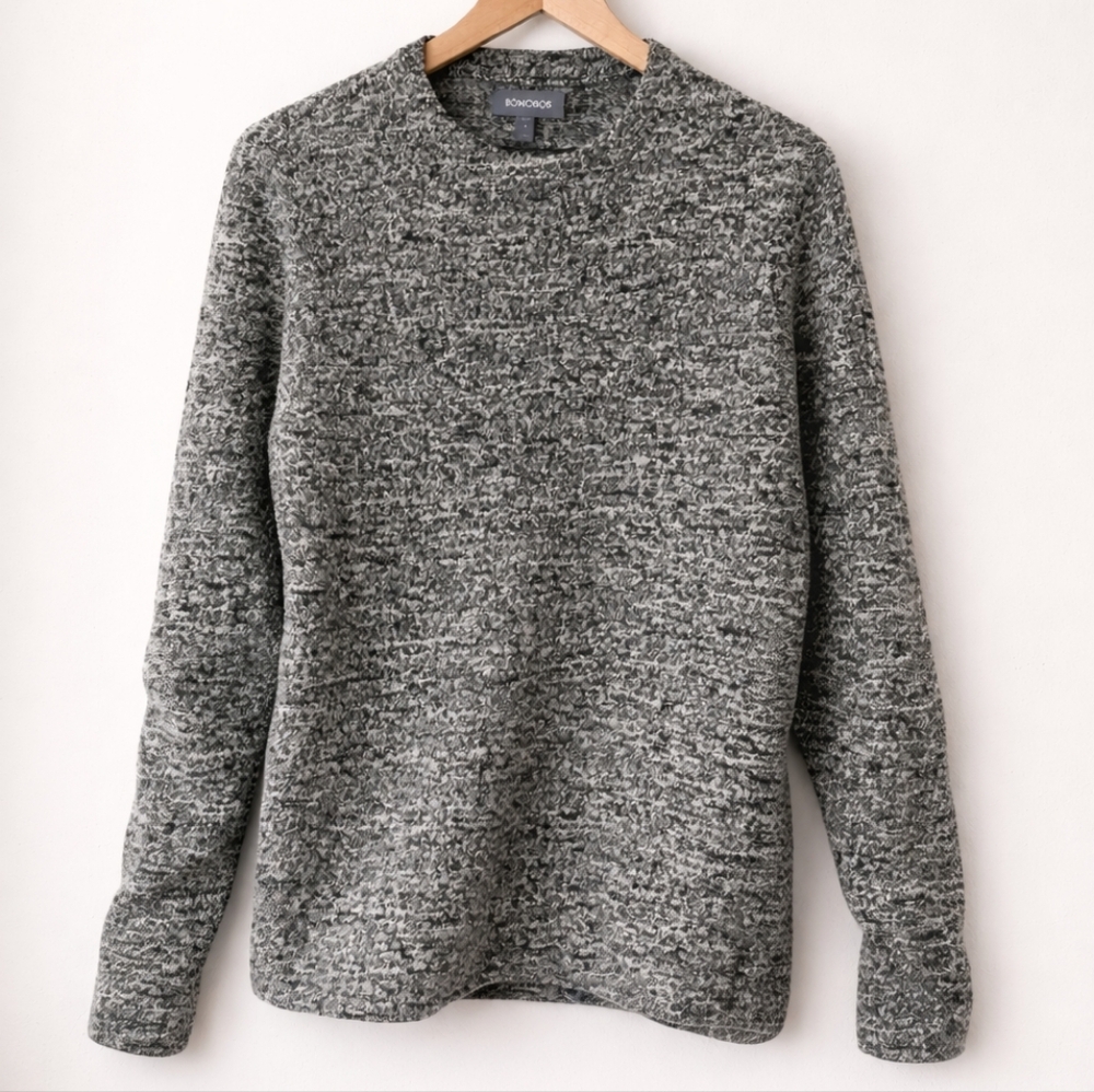Bonobos Slim Fit 100% Merino Wool Sweater – Size Small – Gray Marled Crewneck
